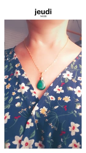 Customer photo review of PENDENTIF MALACHITE acier doré