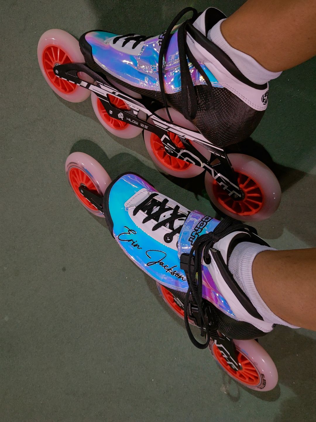 Customer photo review of Erin Jackson Limited Edition BNT 195mm Inline Speed Skate Boots