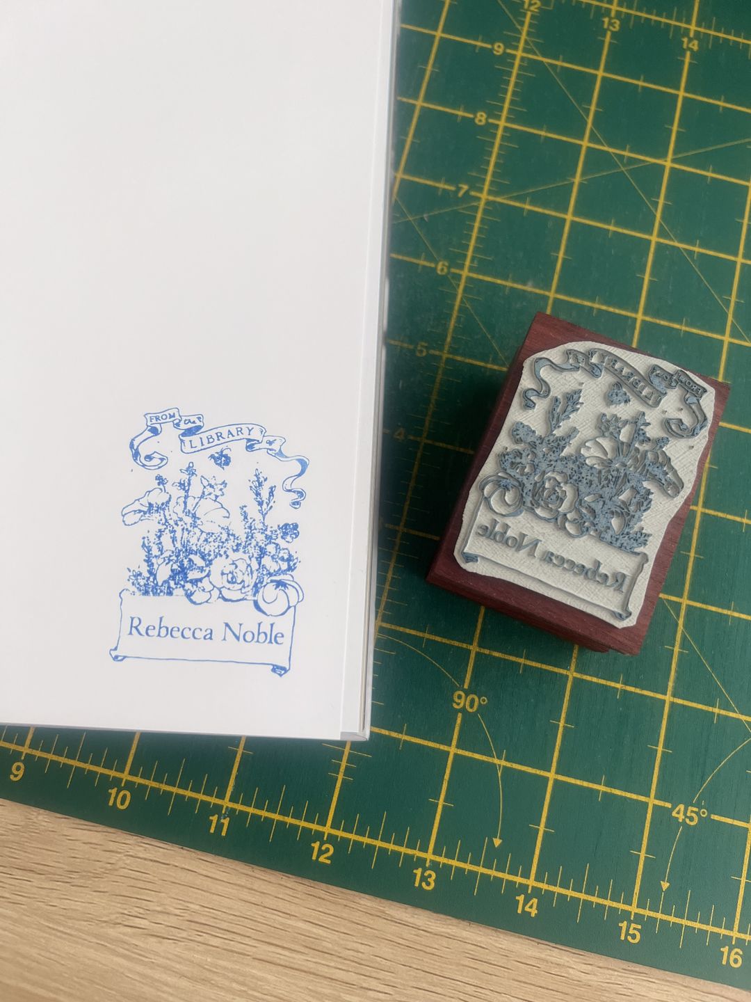 Customer photo review of English Garden - Personalised Bookplate Rubber Stamp