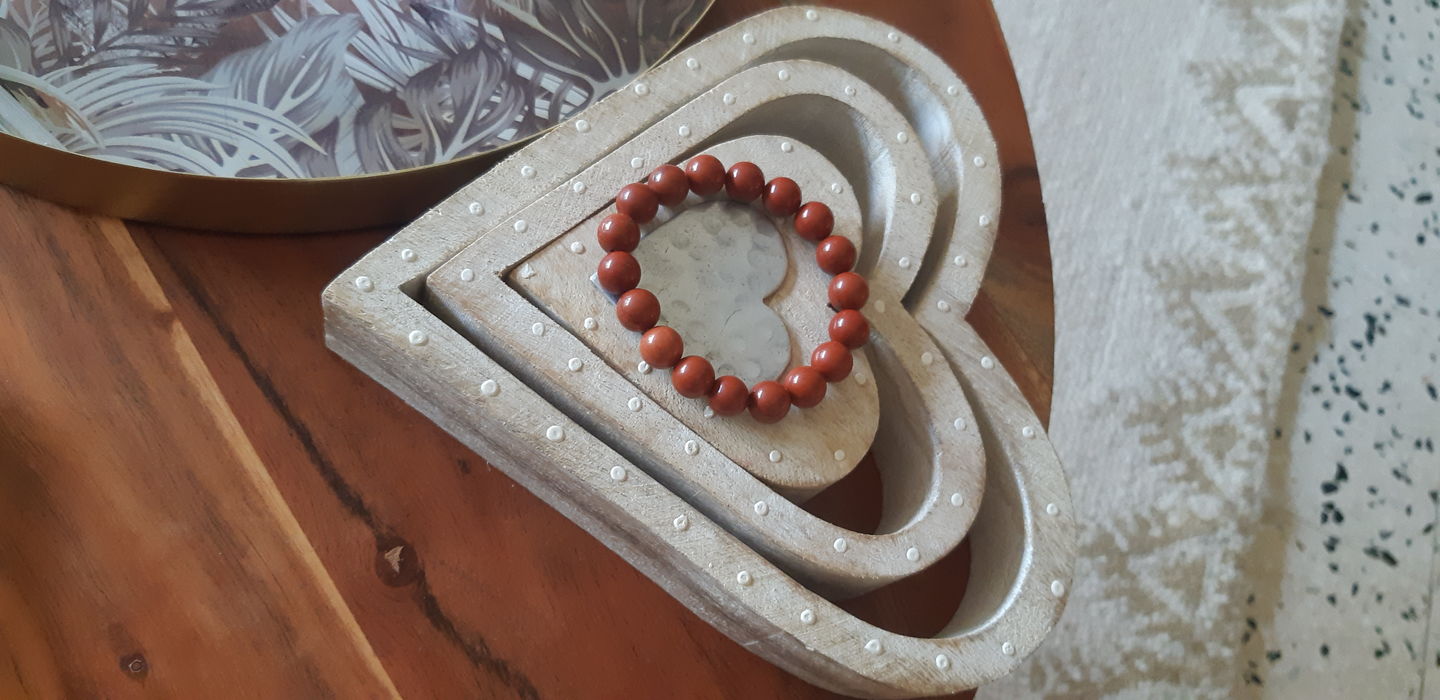 Customer photo review of Bracelet Jaspe Rouge 10mm
