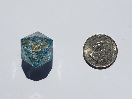 Customer photo review of Ocean Forge Fire Glass (And Box) Polyhedral Dice DND Set - RPG Game DND