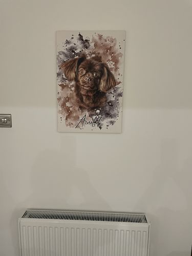Customer photo review of Your Dog as Watercolor Portrait