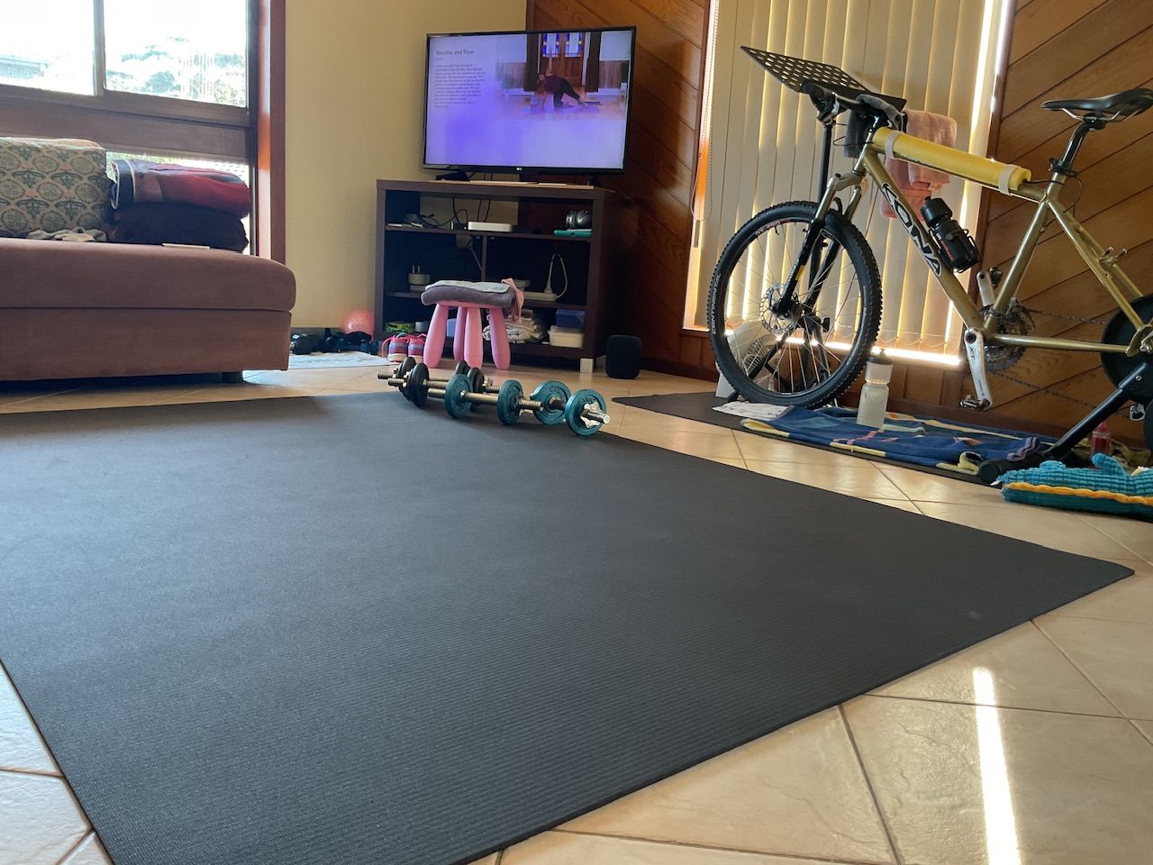 Customer photo review of Miramat® Mega - 214cm x 153cm - Very Large Exercise Mat - In Stock