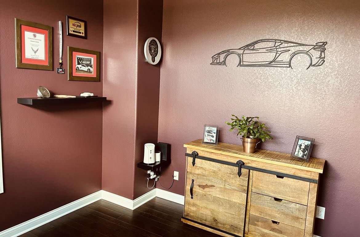 Customer photo review of Corvette C8 Z06 Detailed Silhouette Metal Wall Art
