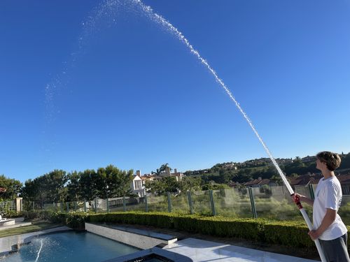 Customer photo review of 100ft FireFighter1 Fire Hose For Quick Access to Swimming Pool Water (100 feet) 50ft Hose w/ 50ft Extension