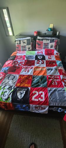 T-shirt quilt featuring madison high school tigers by Zach from OH