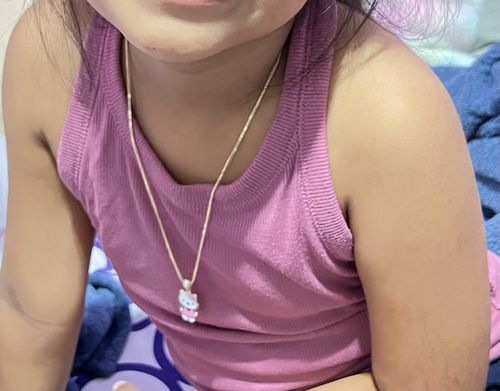 Customer photo review of *NEW* 14k HK Pendant W/ Hollow Franco Chain (18”) JTJ™