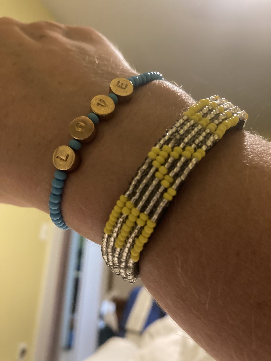 Customer photo review of FINAL SALE: LOVE Bracelet - Silver/Yellow
