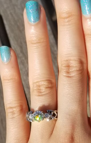 Customer photo review of 3-Stone Celtic Knot 0.8ct CZ Ring in Sterling Silver