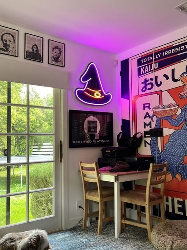 Customer photo review of WIZARD HAT PURPLE LED NEON SIGN