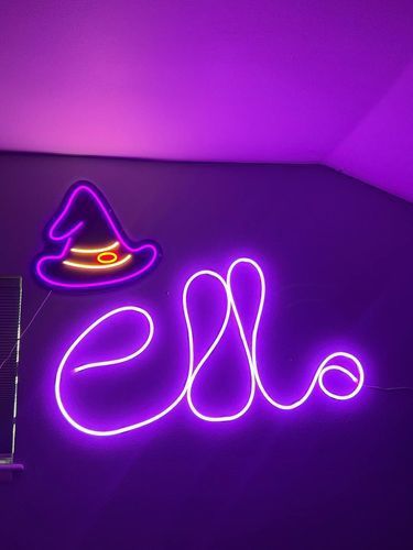Customer photo review of WIZARD HAT PURPLE LED NEON SIGN