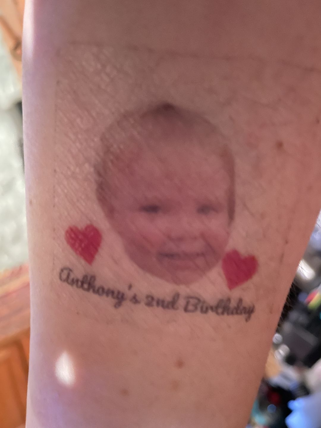 Customer photo review of Cheers to Years! - Temporary Tattoo