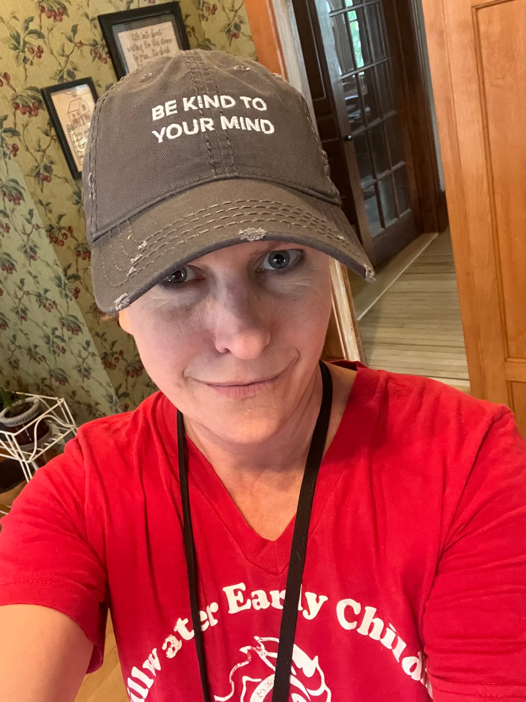 Customer photo review of Be Kind To Your Mind Distressed Hat