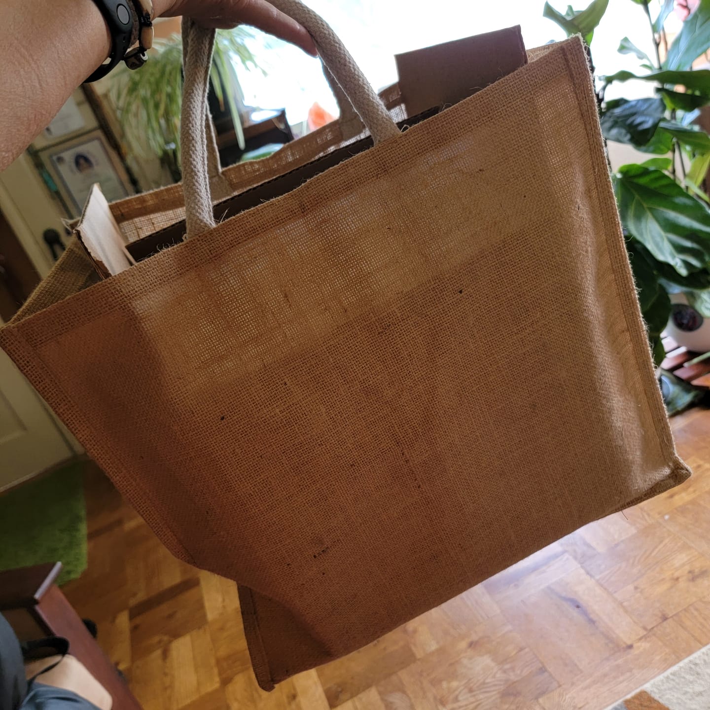 Customer photo review of Jute Tote Bag - Emily Dickinson