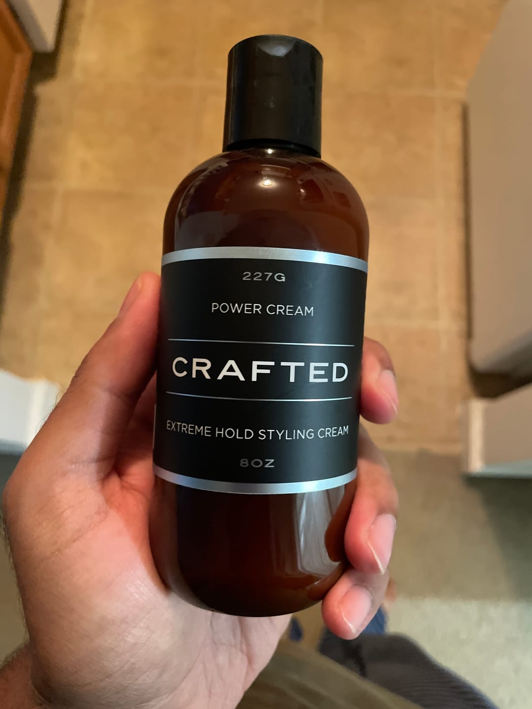 Customer photo review of CRAFTED POWER CREAM Extreme Hold Styling Cream – Power, Control, Definition – 8oz