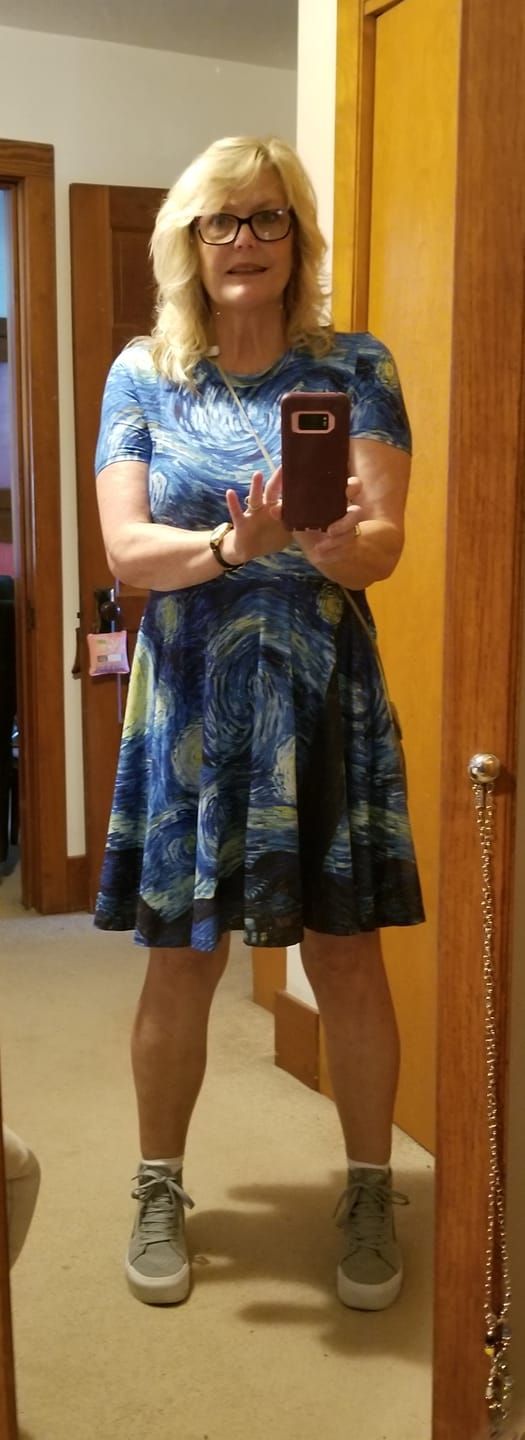 Customer photo review of Van Gogh The Starry Night Print Dress