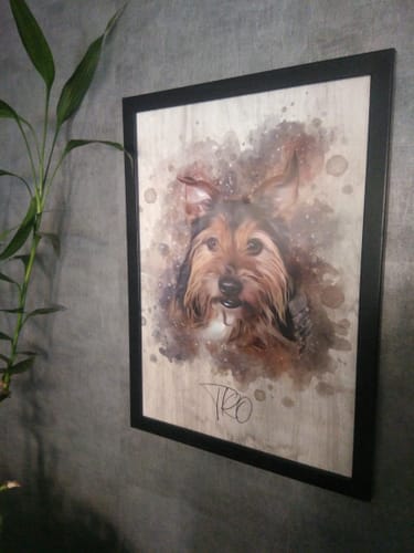 Customer photo review of Foto de tu mascota en estilo acuarela | Regalo para cachorros, perros y gatos