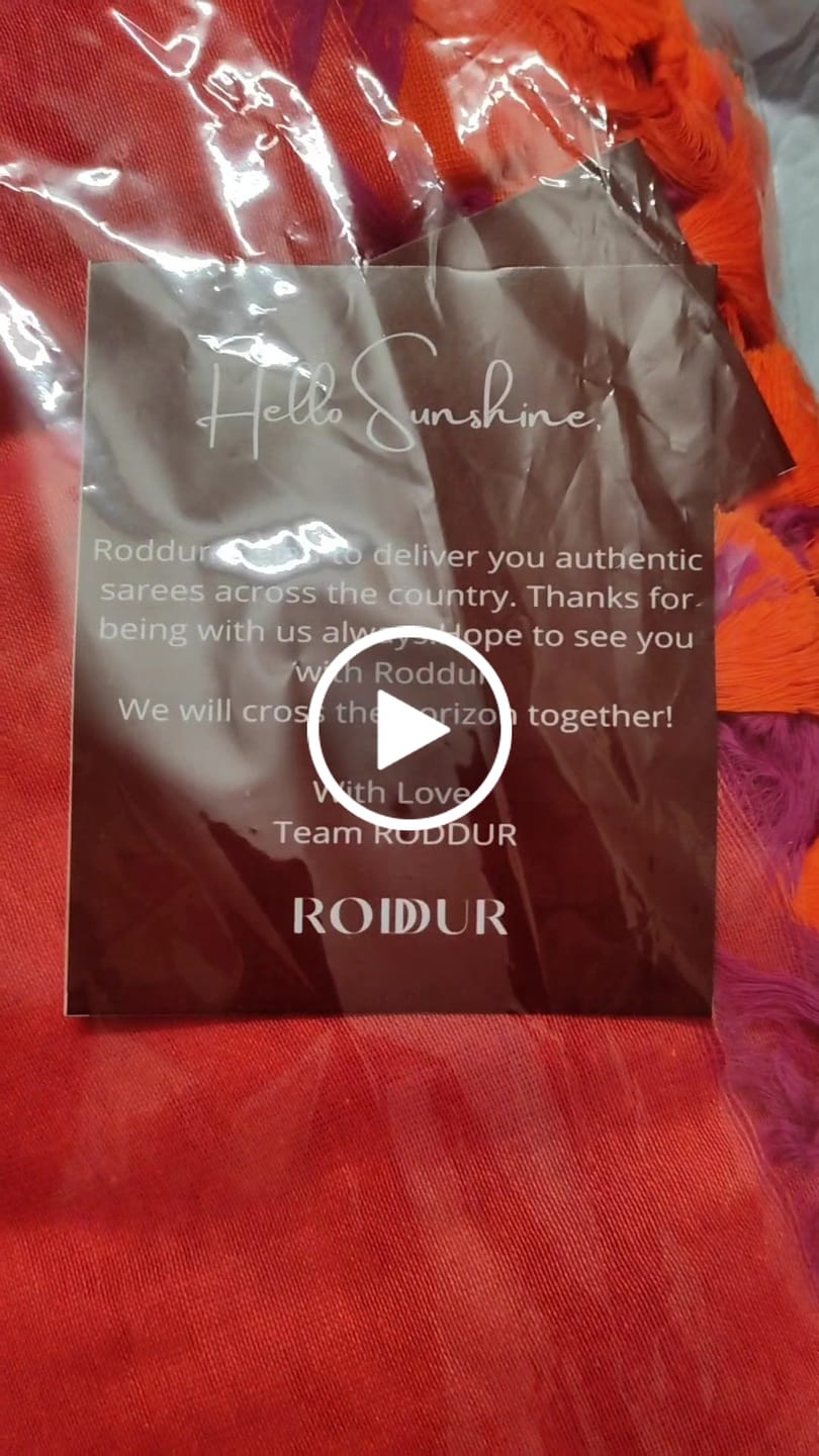 Customer video review of Pink Orange Soft Cotton  Saree