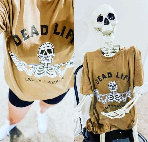 Customer photo review of Salty Savage Unisex Garbage "DEAD LIFT" Tee