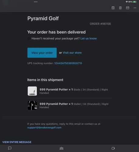 Customer photo review of Original Pyramid Putter