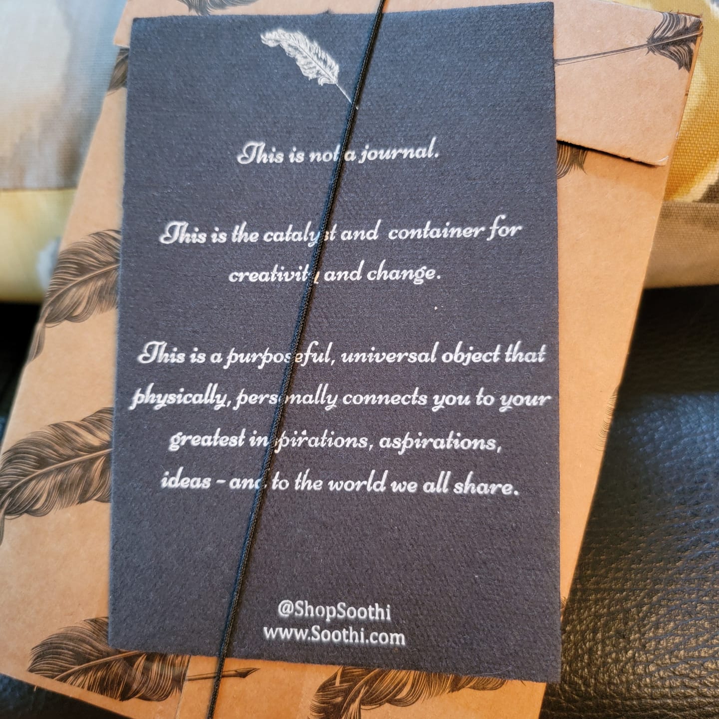 Customer photo review of Socrates Be As You Wish To Seem Quote Leather Journal - 7x5