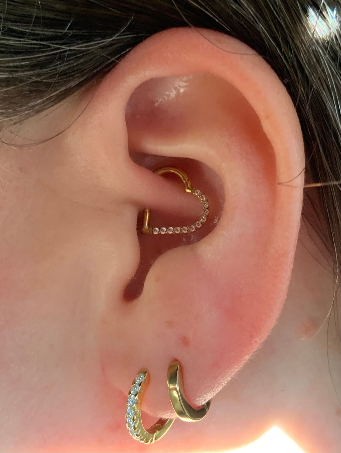 Customer photo review of Heart Clicker Piercing | Titan
