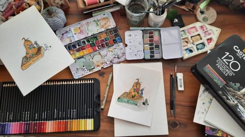 Customer photo review of 120 Pièces Crayons De Couleur Dans Un Étui À Étain D'affichage