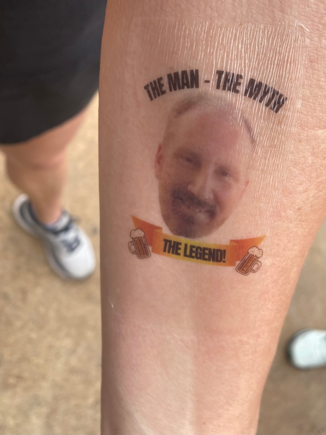 Customer photo review of The Man The Myth The Legend Ribbon Custom Tattoo