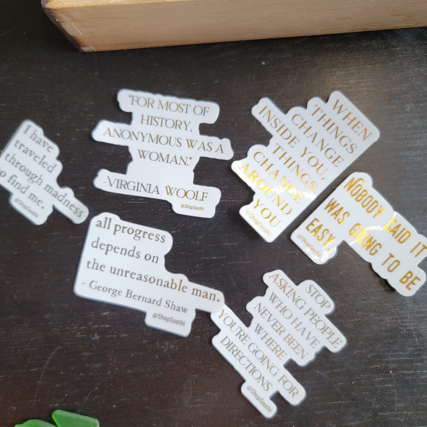 Customer photo review of Quote It Stickers - 6 Pack
