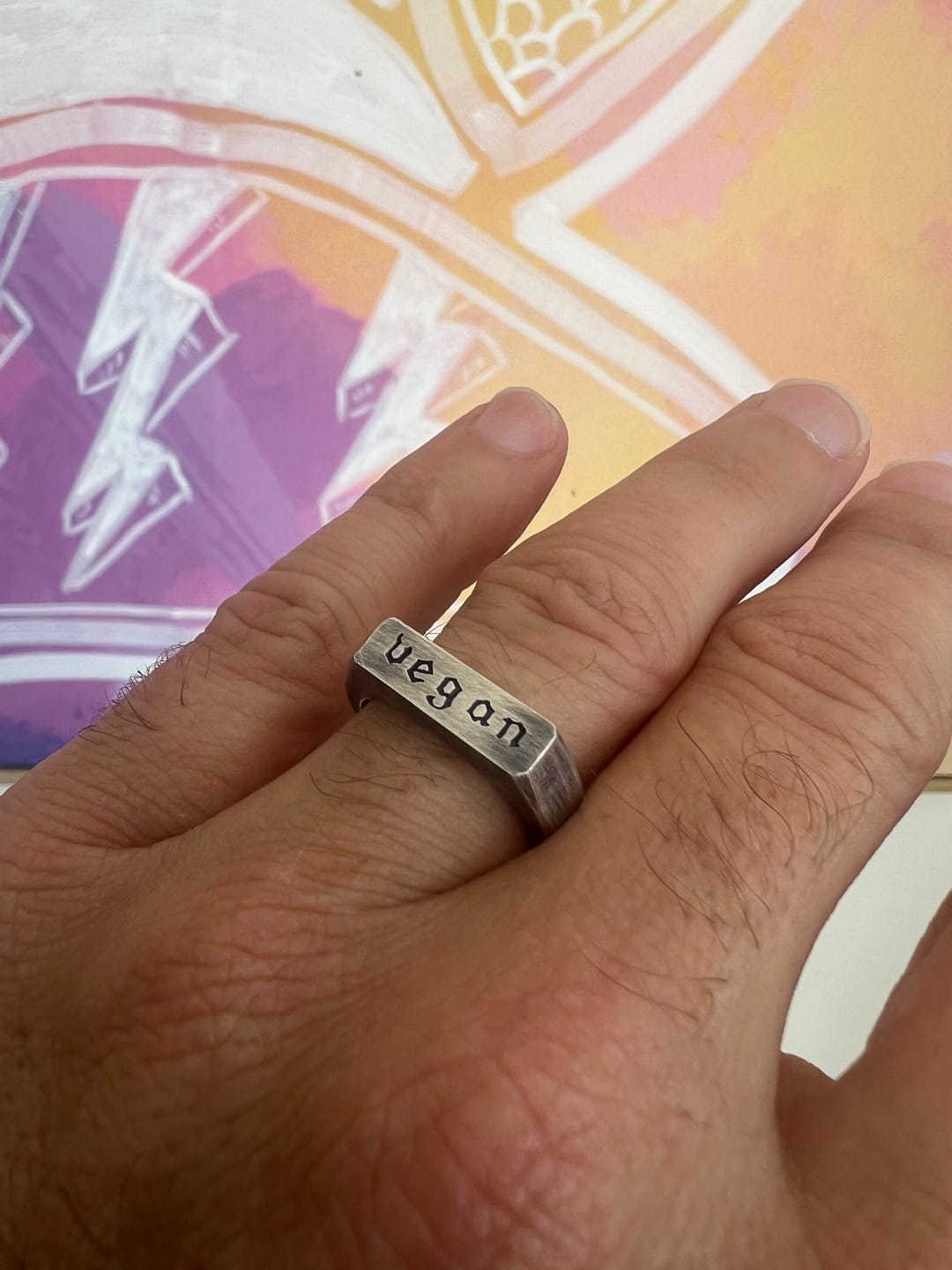 Customer photo review of Vegan | Silver Ring