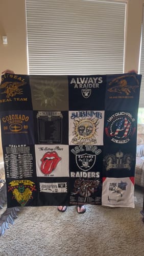 T-shirt quilt featuring las vegas raiders, sublime by Pat from AZ