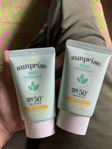 Customer photo review of Sunprise Mild Watery Light SPF50+ PA++++ 50g