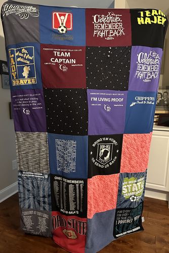 T-shirt quilt featuring lady braves by Mary Jo from SC