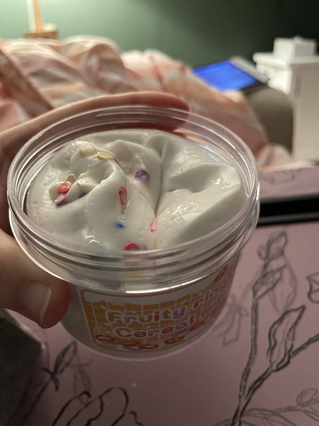 Customer photo review of fruity rings cereal milk