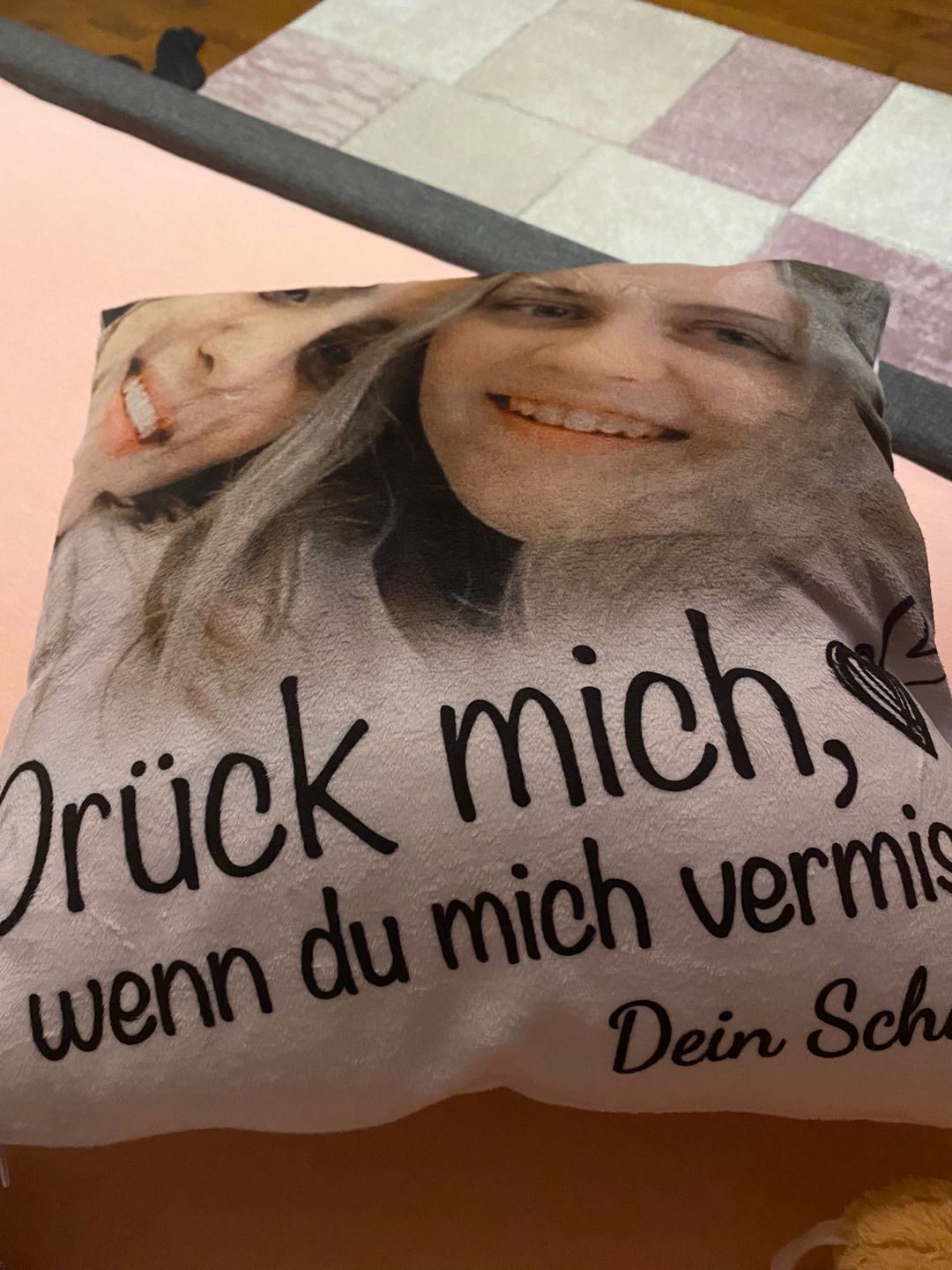 Customer photo review of Wenn du mich vermisst - Paar-Kissen