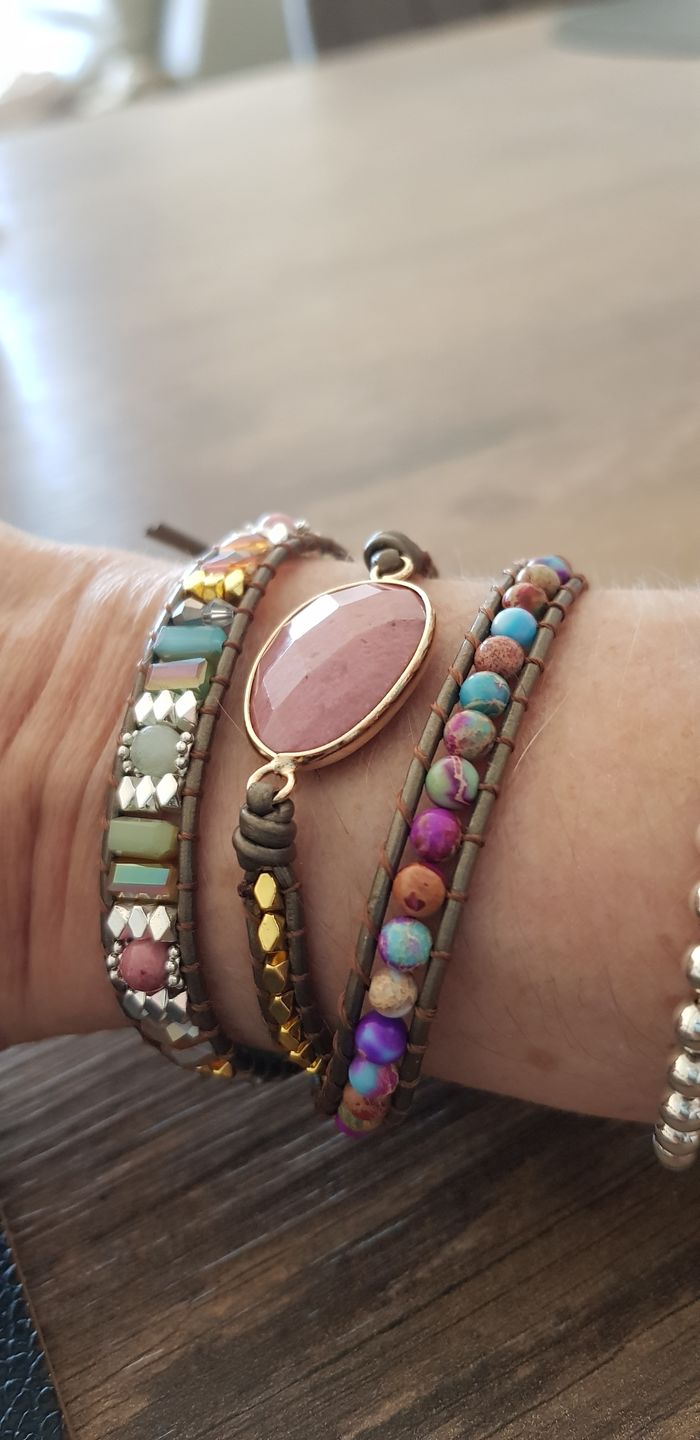 Customer photo review of Bracelet Wrap "Guérison du Coeur" en Rhodochrosite