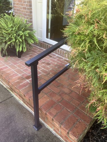Customer photo review of Indoor/Outdoor Handrail Kit for Stairs 1 and 2 steps