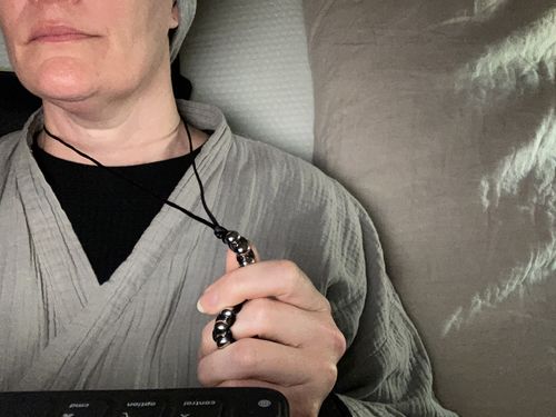 Customer photo review of Kaiko Caterpillar Unisex Necklace