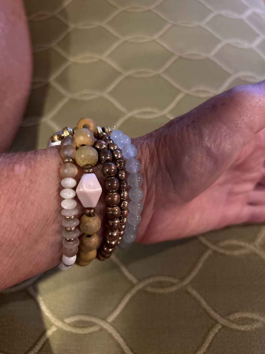 Customer photo review of Apricot Mist Stretch Apple Watch Strap