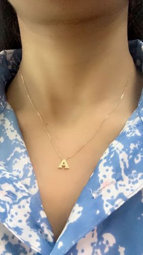 Customer photo review of 9K Gold Initial Necklace
