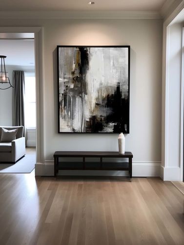 Customer photo review of Black Grey Abstract Painting #ABAS28