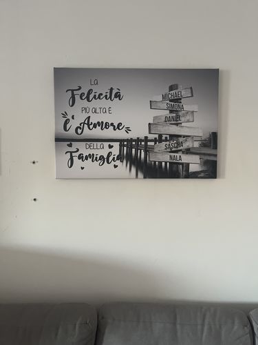 Customer photo review of TELA PERSONALIZZATA "TRAMONTO AL MOLO" V2