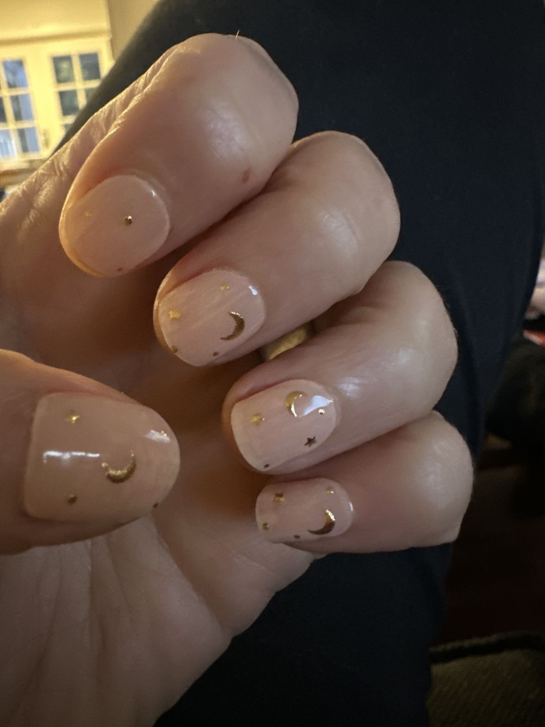 Customer photo review of Gold Moon Stars DIY Semicured Gel Nail Sticker Kit