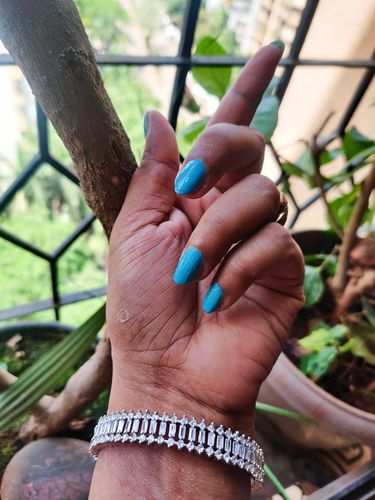 Customer photo review of Rubans Set of 2 Silver-Plated AD Studded Bangles