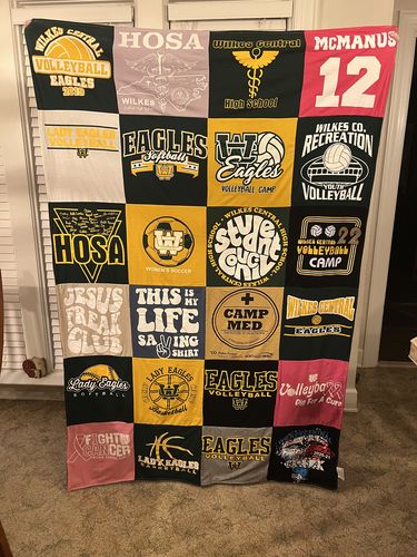 T-shirt quilt featuring wilkes central eagles volleyball by Payton from NC