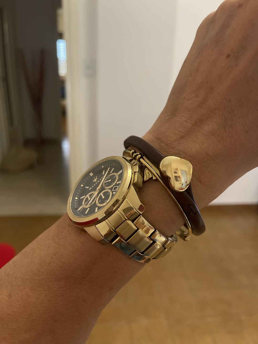 Customer photo review of Bracciale pelle Cuore Mio Oro Rosa Lux Tulsi