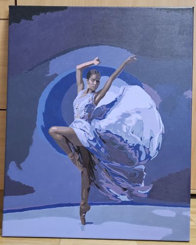 Customer photo review of Malen nach Zahlen - Schöne Ballerina im blauen Kleid