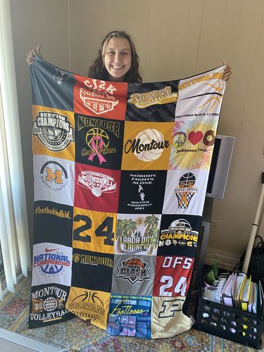T-shirt quilt featuring montour basketball by Jodi from PA
