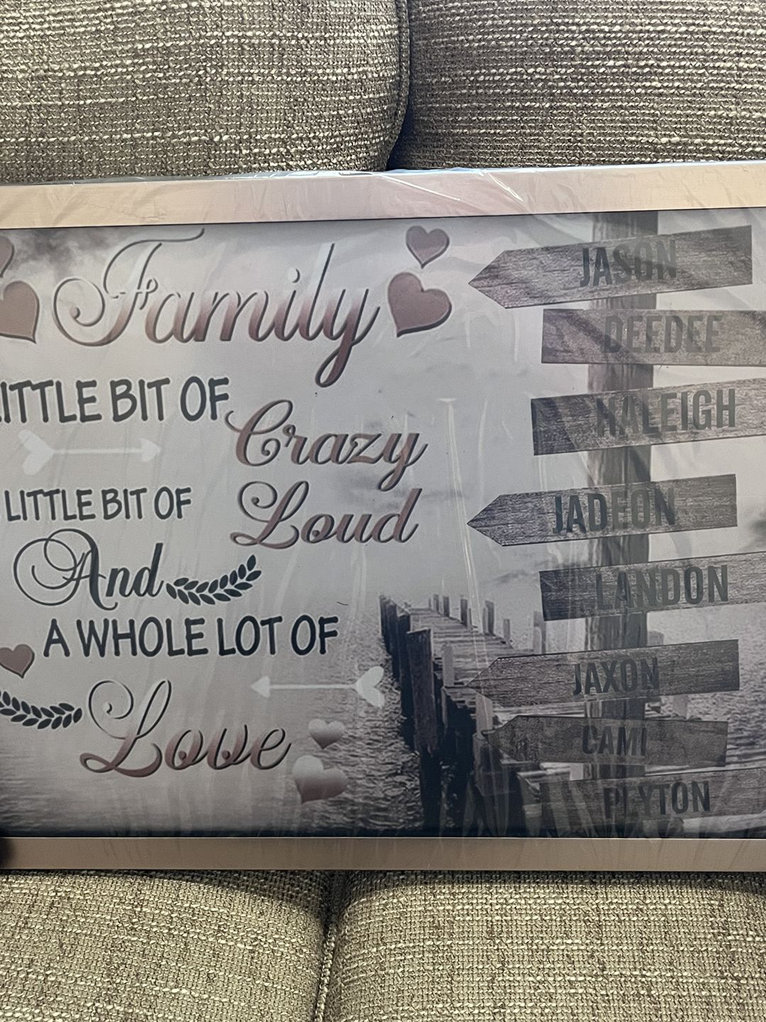 Customer photo review of Family A Little Bit Of Crazy - Personalized Canvas - Gift For Family