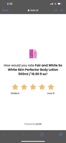 Customer photo review of Fair and White So White Skin Perfector Body Lotion 500ml / 16.90 fl oz